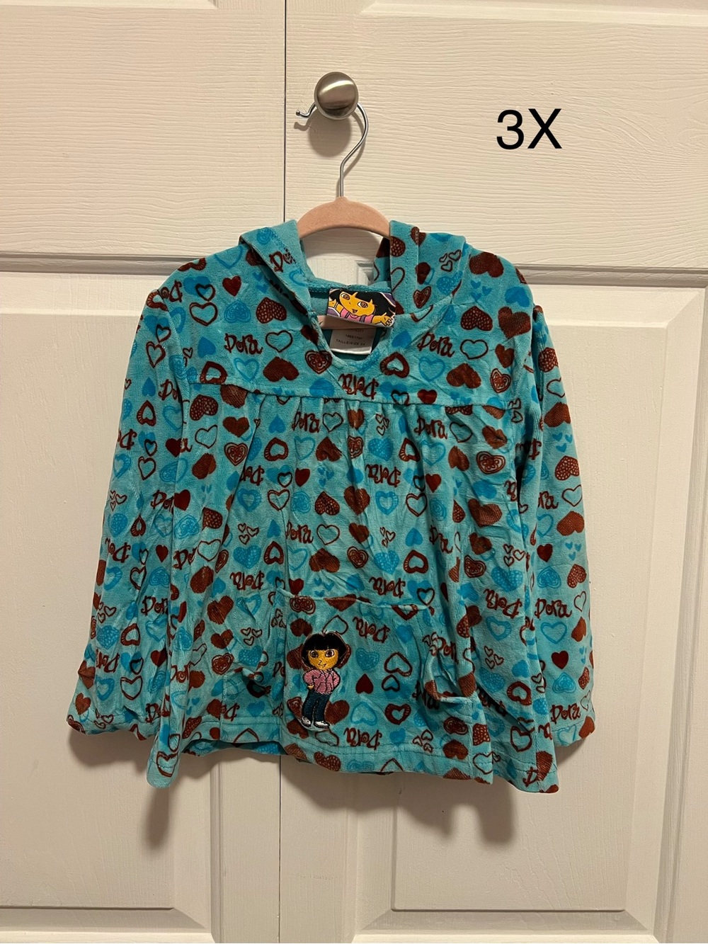 Dora Turquoise Hooded Kids Jacket - 3X